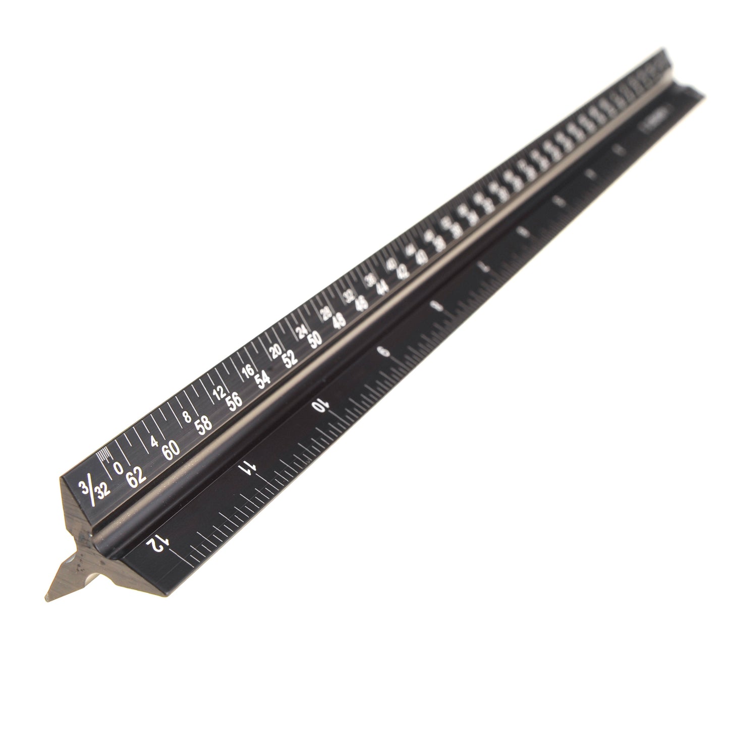 12" Architectural Scale Ruler Aluminum For Students & Engineers Black