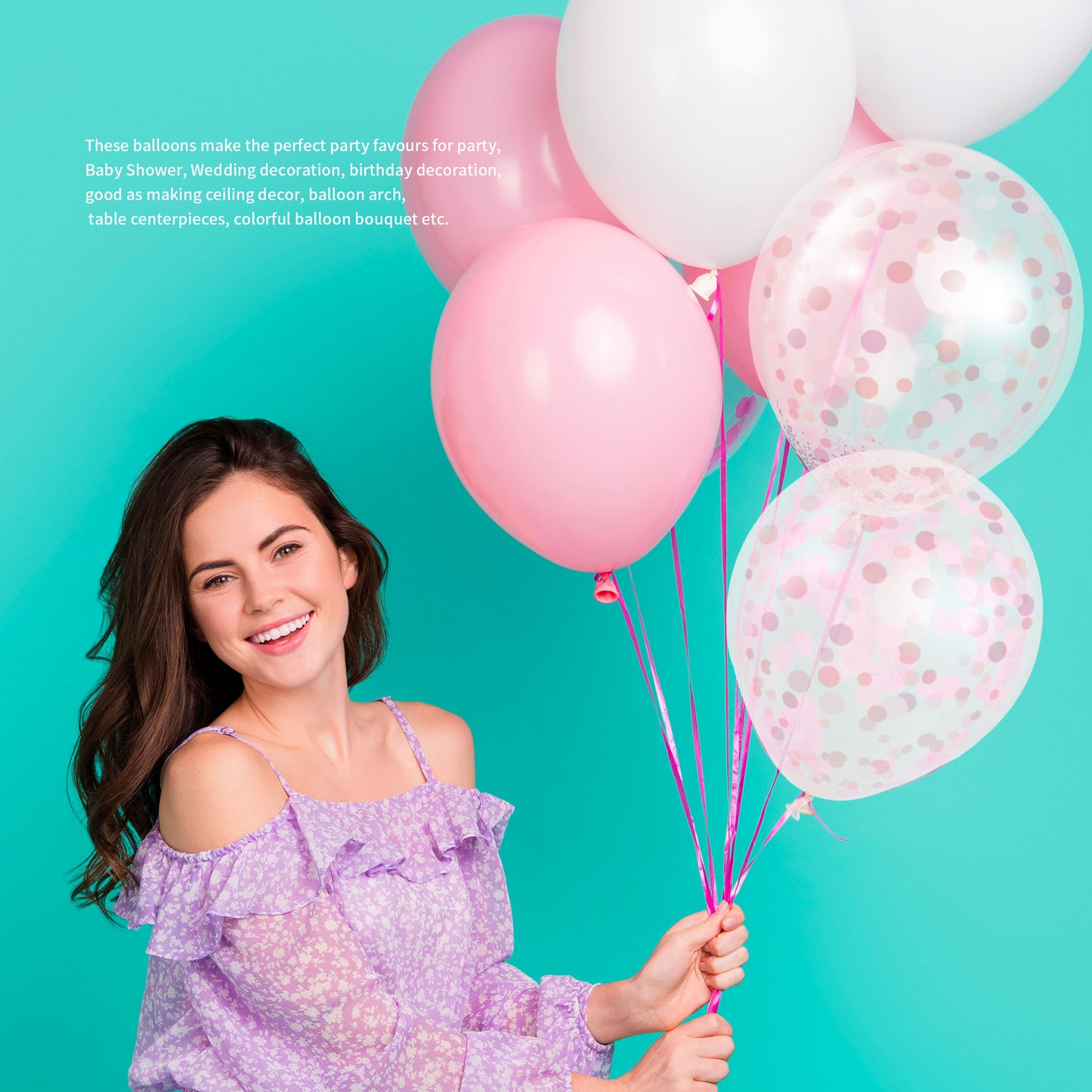 Party Pink And White Confetti Balloon