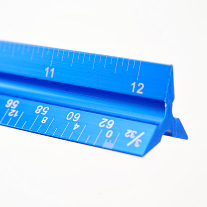 12" Architectural Scale Ruler Aluminum For Students & Engineers Blue