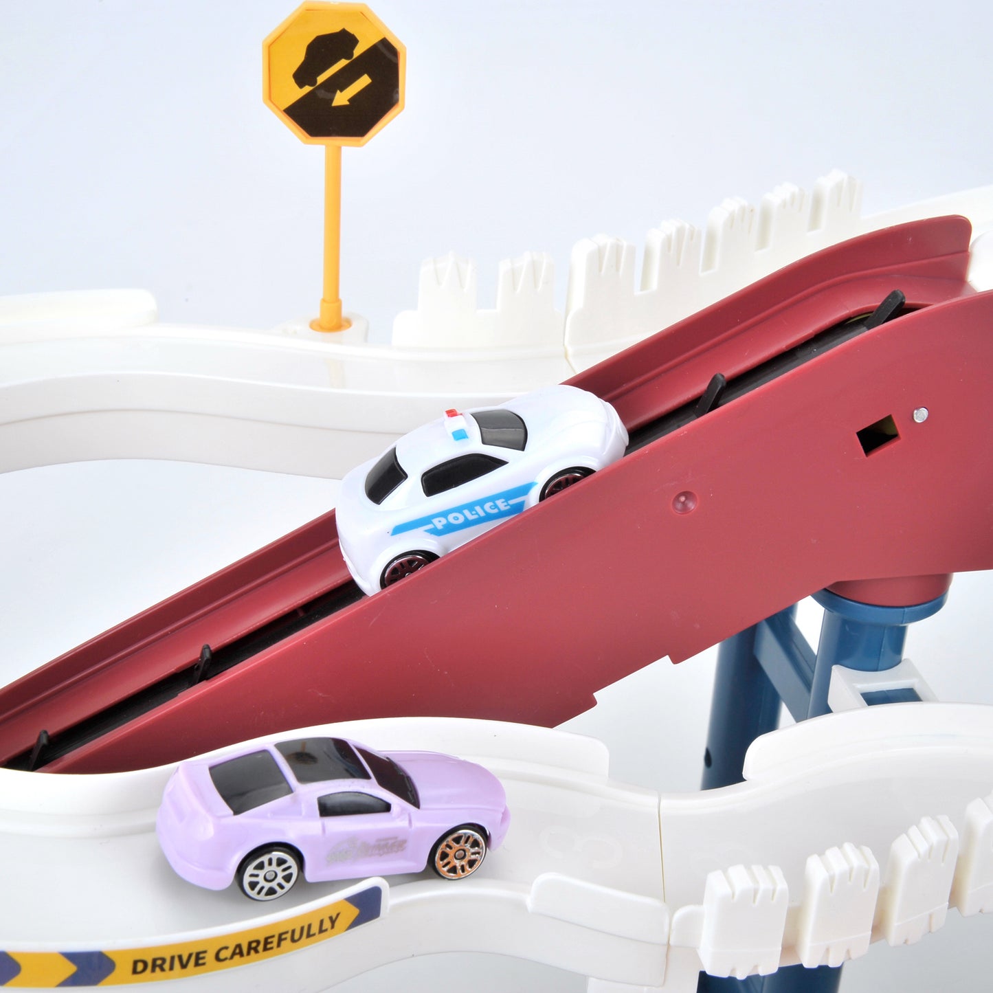 Toy Car Ramp Track Dinosaur Climbing Hills Railcar Colorful Vehicles Construction Play Set with 12 Mini Racer Cars and Track for Preschool Gifts Kids Ages 3 Years and Older (Dinosaur Hill)