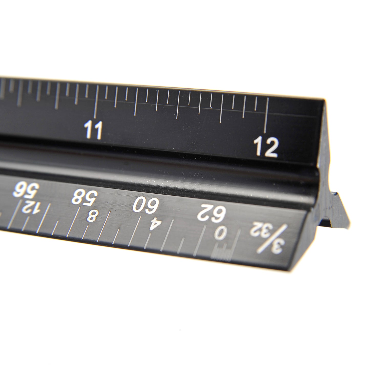 12" Architectural Scale Ruler Aluminum For Students & Engineers Black