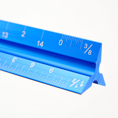 12" Architectural Scale Ruler Aluminum For Students & Engineers Blue