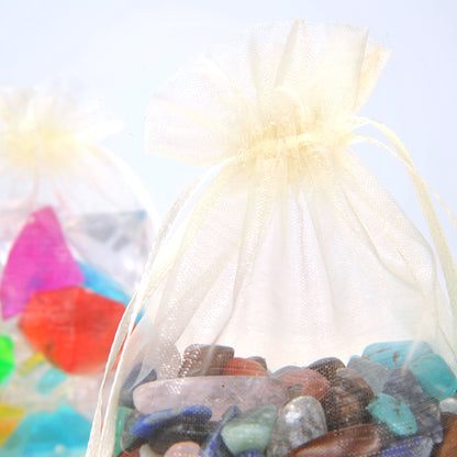 100 Pack 4x6 Inch Mini Sheer Drawstring Transparent Bag