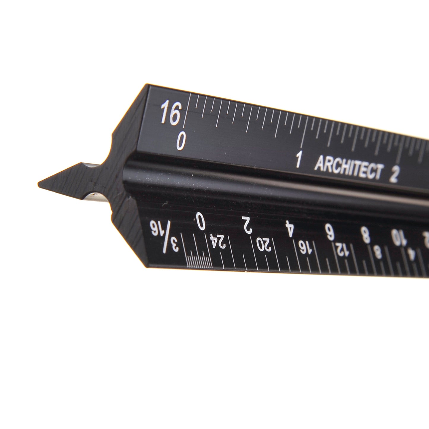 12" Architectural Scale Ruler Aluminum For Students & Engineers Black
