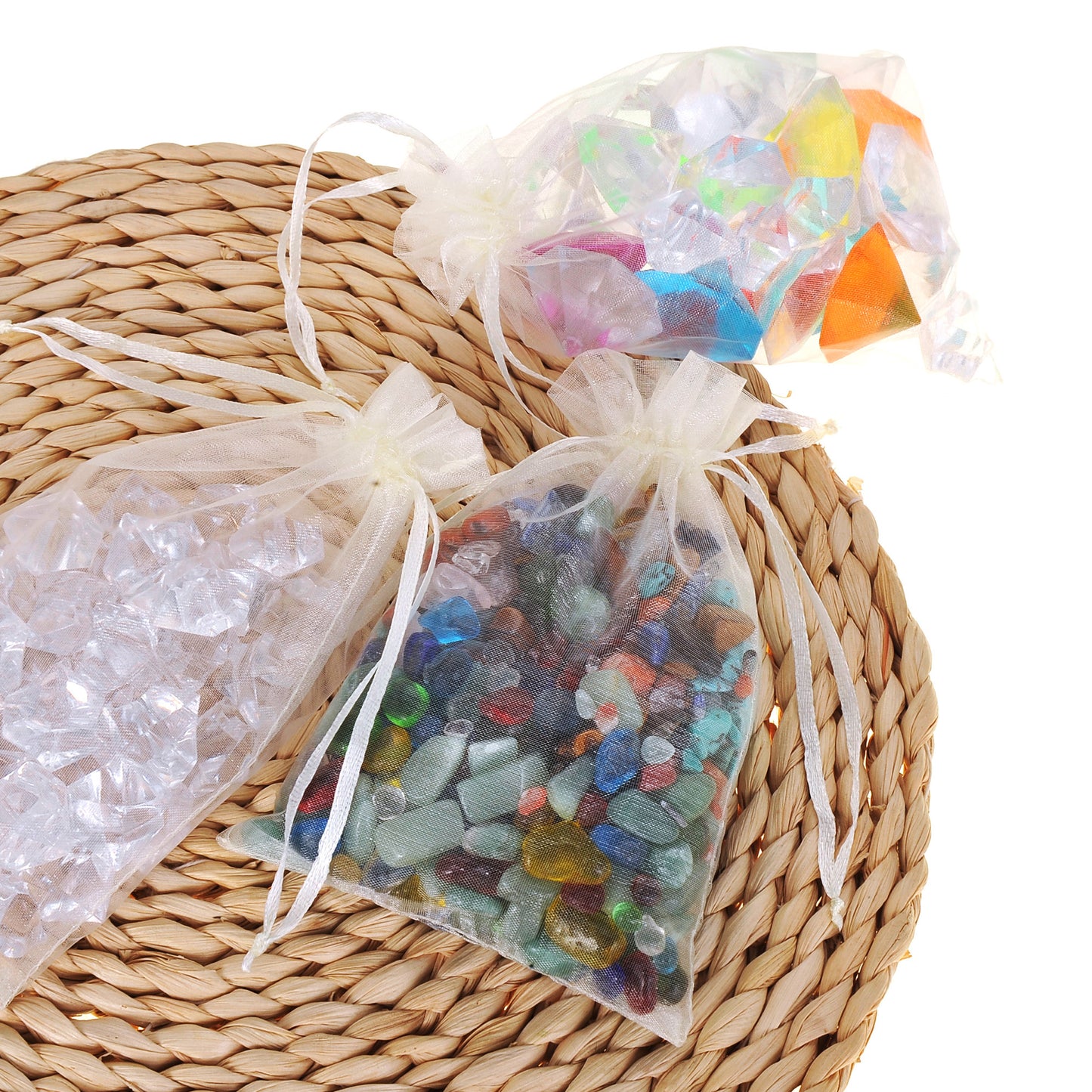 100 Pack 4x6 Inch Mini Sheer Drawstring Transparent Bag