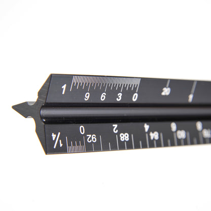 12" Architectural Scale Ruler Aluminum For Students & Engineers Black