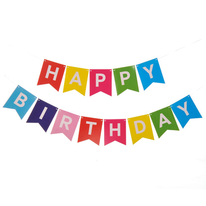 Birthday Party Paper Decorations, 15 Pieces (Rainbow Color)