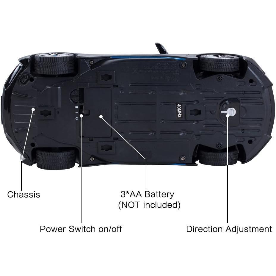 Remote Control Car, 1:14 Radio Remote Control Racing RC Toy Car Model Vehicle, Open Doors by RC, MattBlack