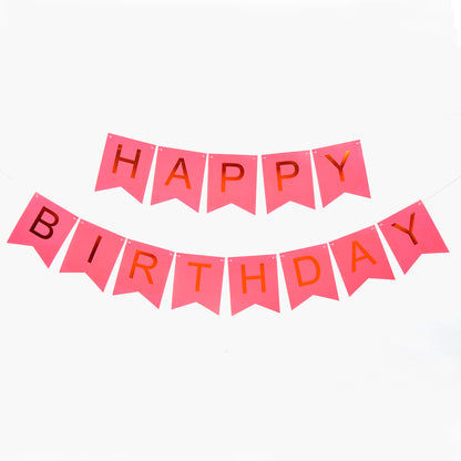 Birthday Party Paper Decorations (Pink Color)