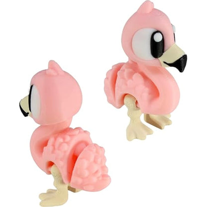 PowerTRC 3D Printed Articulated Flamingo Fidget Toy 3 Pack – Flexible Cute Animal Desk Decor, Adult Fidget Collectible – 3D Printed in USA