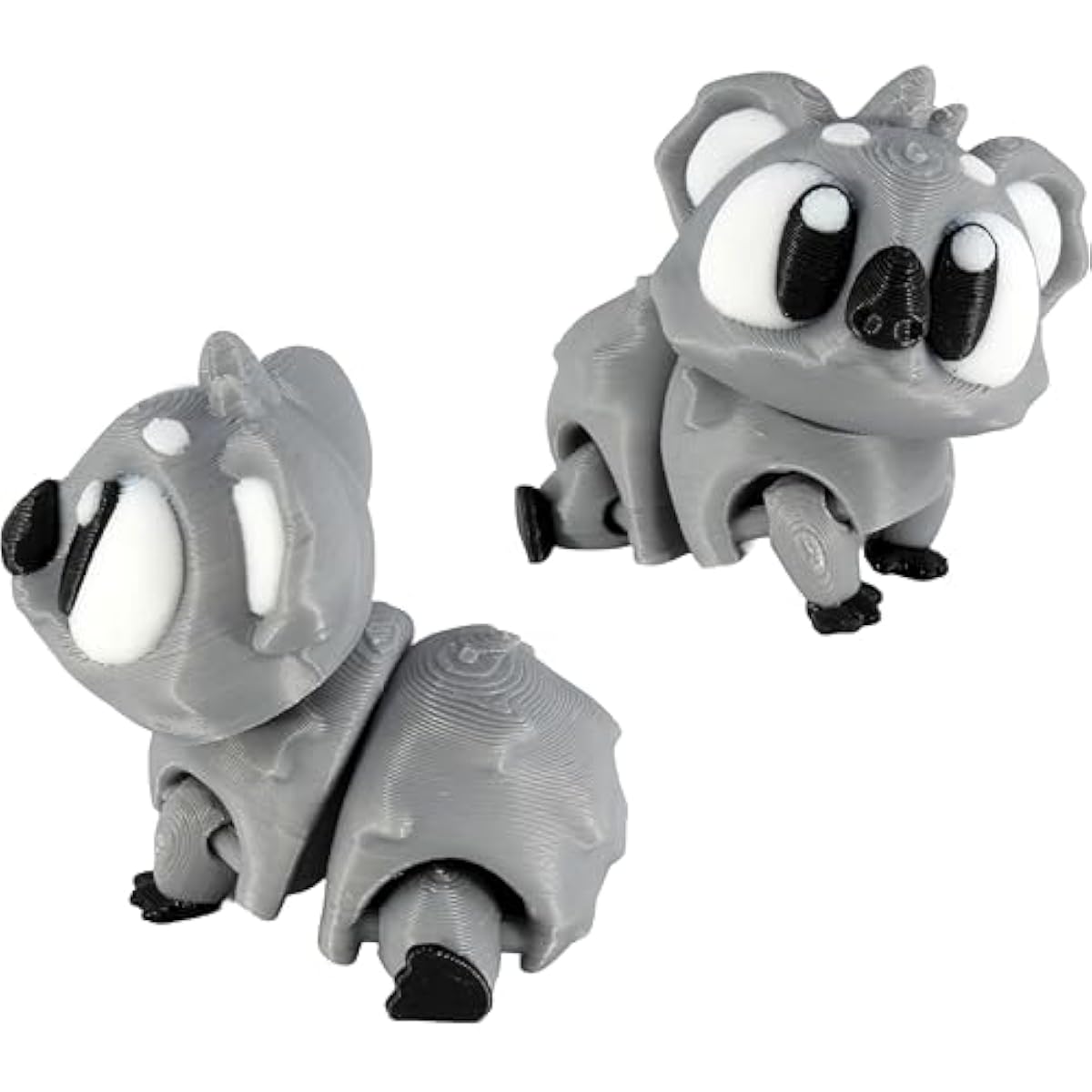 PowerTRC 3D Printed Articulated Koala Fidget Toy 3 Pack – Flexible Cute Animal Desk Decor, Adult Fidget Collectible – 3D Printed in USA