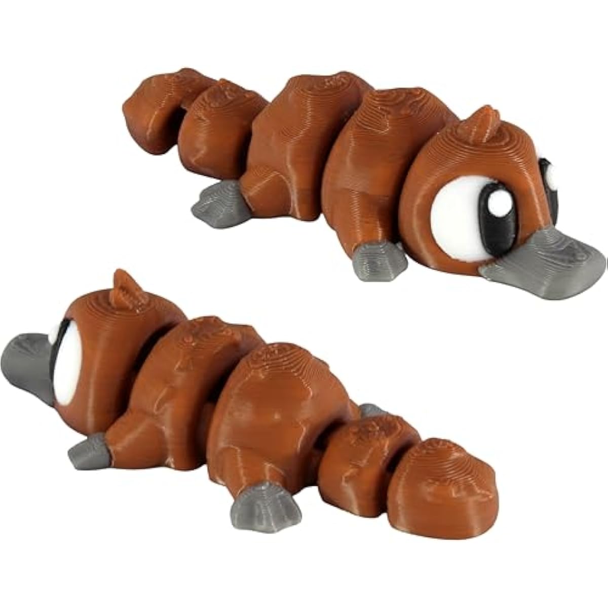 PowerTRC 3D Printed Articulated Platypus Fidget Toy 3 Pack – Flexible Cute Animal Desk Decor, Adult Fidget Collectible – 3D Printed in USA