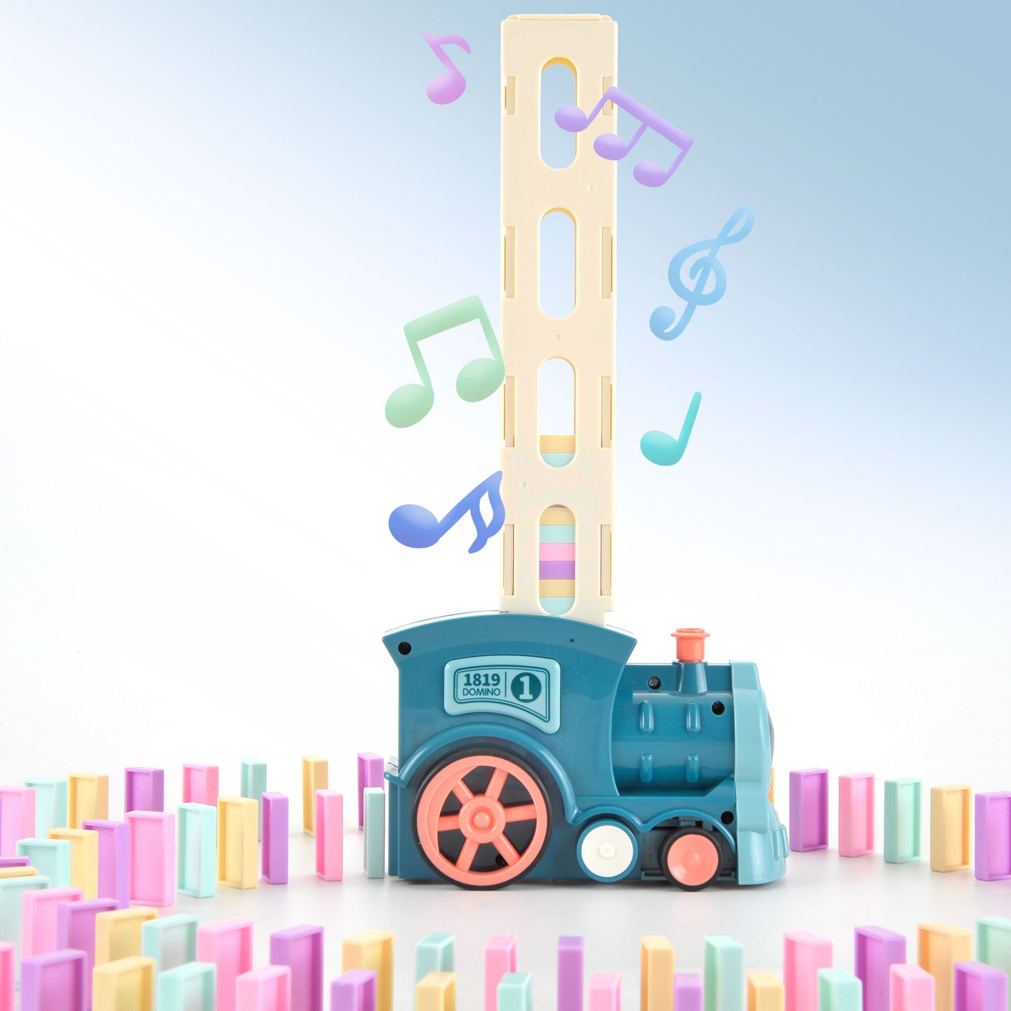 Automatic Stacking Domino Train Toy