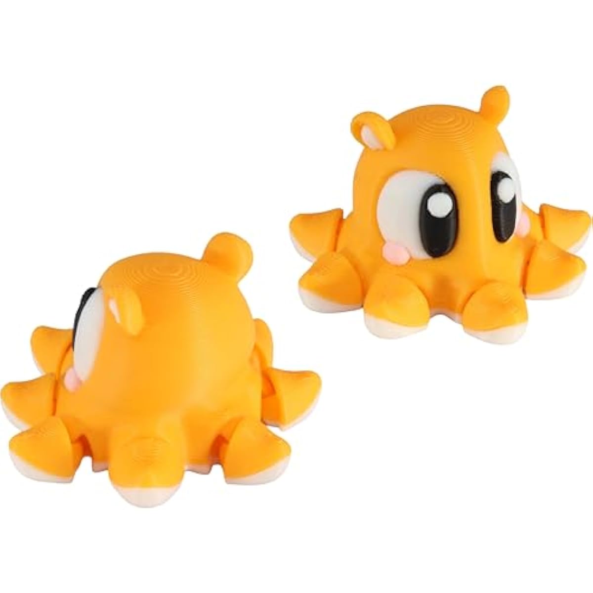 PowerTRC 3D Printed Articulated Octopus Fidget Toy 3 Pack – Flexible Cute Animal Desk Decor, Adult Fidget Collectible – 3D Printed in USA
