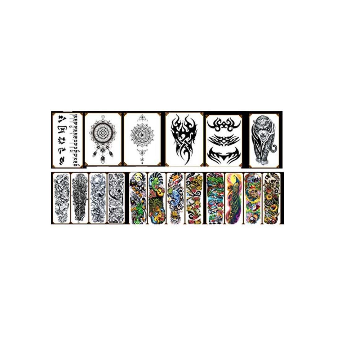 Temporary Tattoo Full Sleeve, 20 Sheets Of Full And Half Sleeve Temporary Tattoos Stickers For Men, Women, Boys And Girls Easy To Use For Events