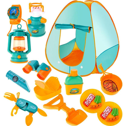 Kids Camping Set with Pop Up Tent, Kids Play Tent Toddler Toys, Toddler Outdoor Toys Camping Tools Set for Kids