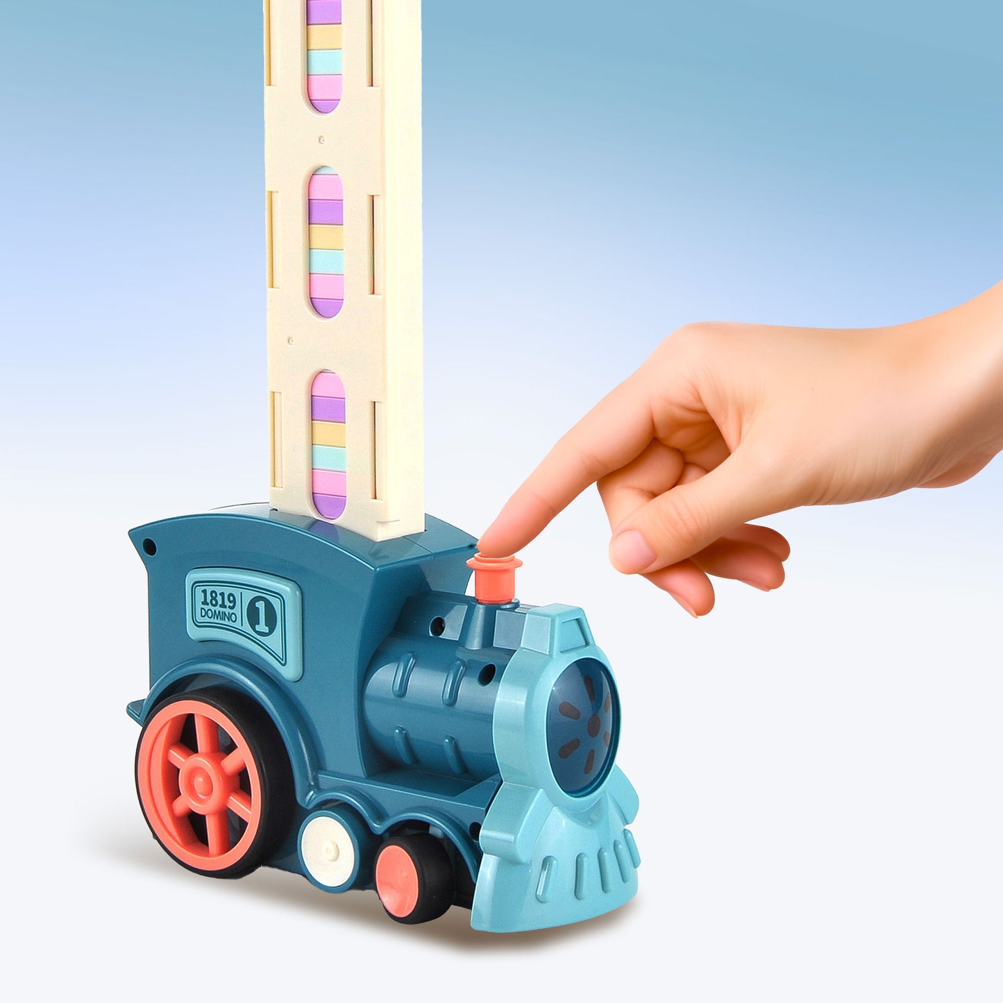 Automatic Stacking Domino Train Toy