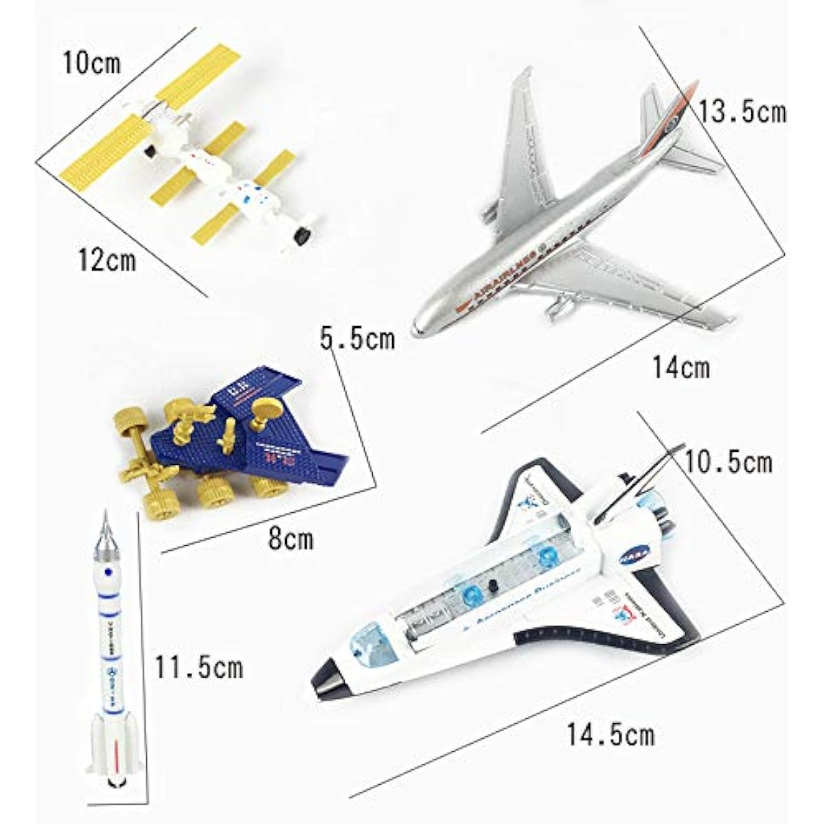 Diecast Space Shuttle Toy for Kids, Rocket Ship Pretend Play Toys, Astronaut Planet Exploration Space Station Play Set Science Toy for Kids Boys Girls Ages 3 4 5 6 7 8 9 Years Old Fun Gift