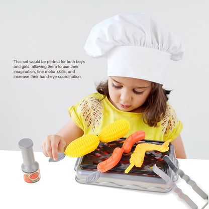 36 Pcs Deluxe Kitchen Play Set and Accessories | Kitchen Cooking Pretend Toys with Pots and Pans, BBQ Grill, Utensils, and Play Food | Educational and Fun Gift for Boys and Girls 3+