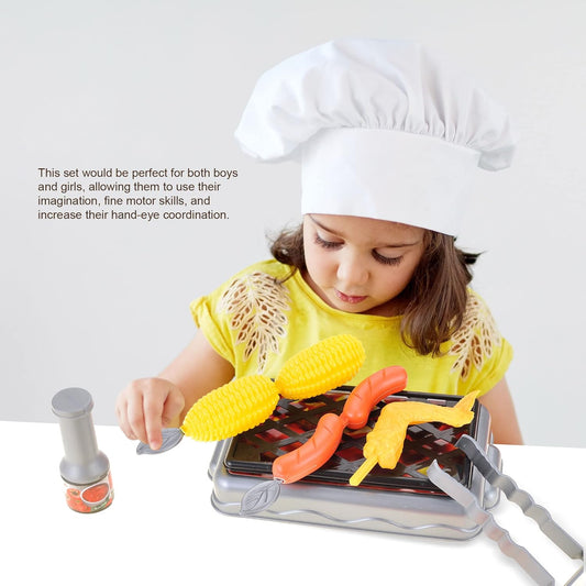 36 Pcs Deluxe Kitchen Play Set and Accessories | Kitchen Cooking Pretend Toys with Pots and Pans, BBQ Grill, Utensils, and Play Food | Educational and Fun Gift for Boys and Girls 3+