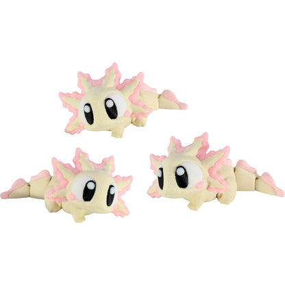 PowerTRC 3D Printed Articulated Axolotl Fidget Toy 3 Pack – Flexible Cute Animal Desk Decor, Adult Fidget Collectible – 3D Printed in USA