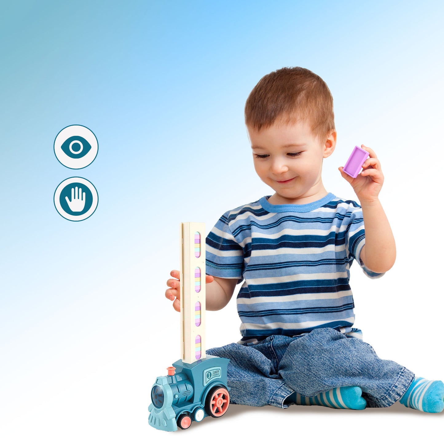 Automatic Stacking Domino Train Toy