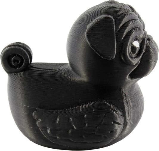 PowerTRC Pug Duck Figurine – Duck for 4x4 Ducking, Fun Car Dashboard Accessory, Unique Pug Gifts, Ducks for Cars – 3D Printed in USA (Black)