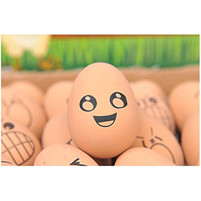 24 Pieces Realistic Bouncing Easter Eggs with Emoticon Faces | Bouncy Rubber Toy Food Pretend Eggs Playset | Fake Eggs Funny Prank Toys Party Favors Goodie Bag Fillers Or School Rewards