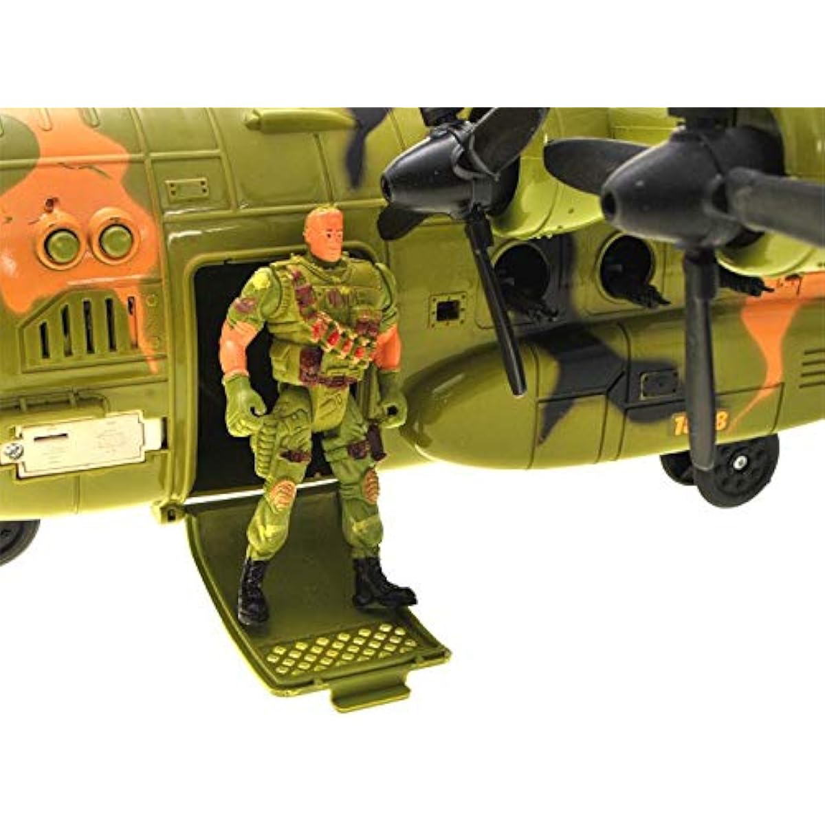 Military Combat Air Force Airplane Toy with Lights, Army Sounds and Realistic Working Doors Giant C130 Bomber with Mini Soldiers for Kids Army Toy Plane Gift for Boys Ages 3 4 5 6