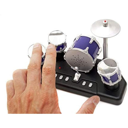 Finger Drum Set Mini Electric Small Desktop Fun Novelty Accessories Instrument Game Party Favor with Lights & Sounds for Kids Adults