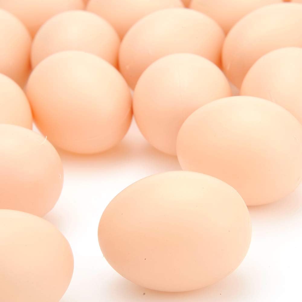 30 Pcs Plastic Eggs Toys, Toy Food DIY Easter Eggs, Real-Life Size Faux Pretend Play Food Play Kitchen Accessories, Realistic Chicken Eggs