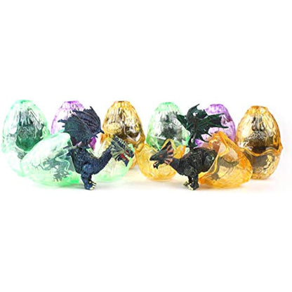 PowerTRC 12 Pack Deluxe 3D Dragon Action Figures in Jurassic-Inspired Hatching Eggs | Take Apart Puzzle Toy | Perfect for Kids' Party Favors and Bulk Toy Excitement!