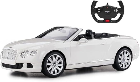 PowerTRC Remote Control Car, Bentley RC Cars 1:12 Scale Official Licensed Battery Operated Model Sports Car w/Headlights Gift Ideas Birthday for Adults & Boys Ages 6+ Years White