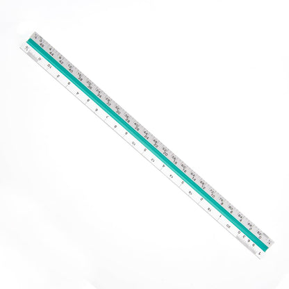 Architectural Scale Ruler, 12” Metal Aluminum Architect Scale Triangular for Engineers Students Architects