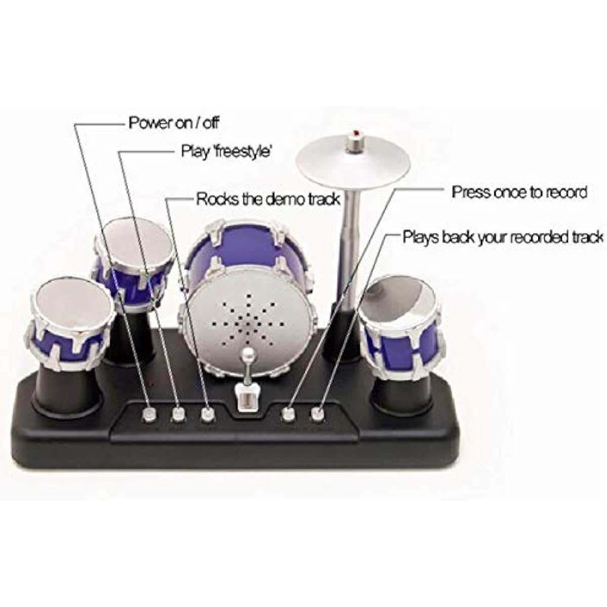 Finger Drum Set Mini Electric Small Desktop Fun Novelty Accessories Instrument Game Party Favor with Lights & Sounds for Kids Adults