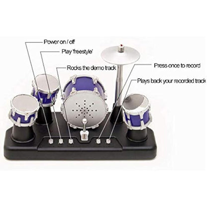 Finger Drum Set Mini Electric Small Desktop Fun Novelty Accessories Instrument Game Party Favor with Lights & Sounds for Kids Adults