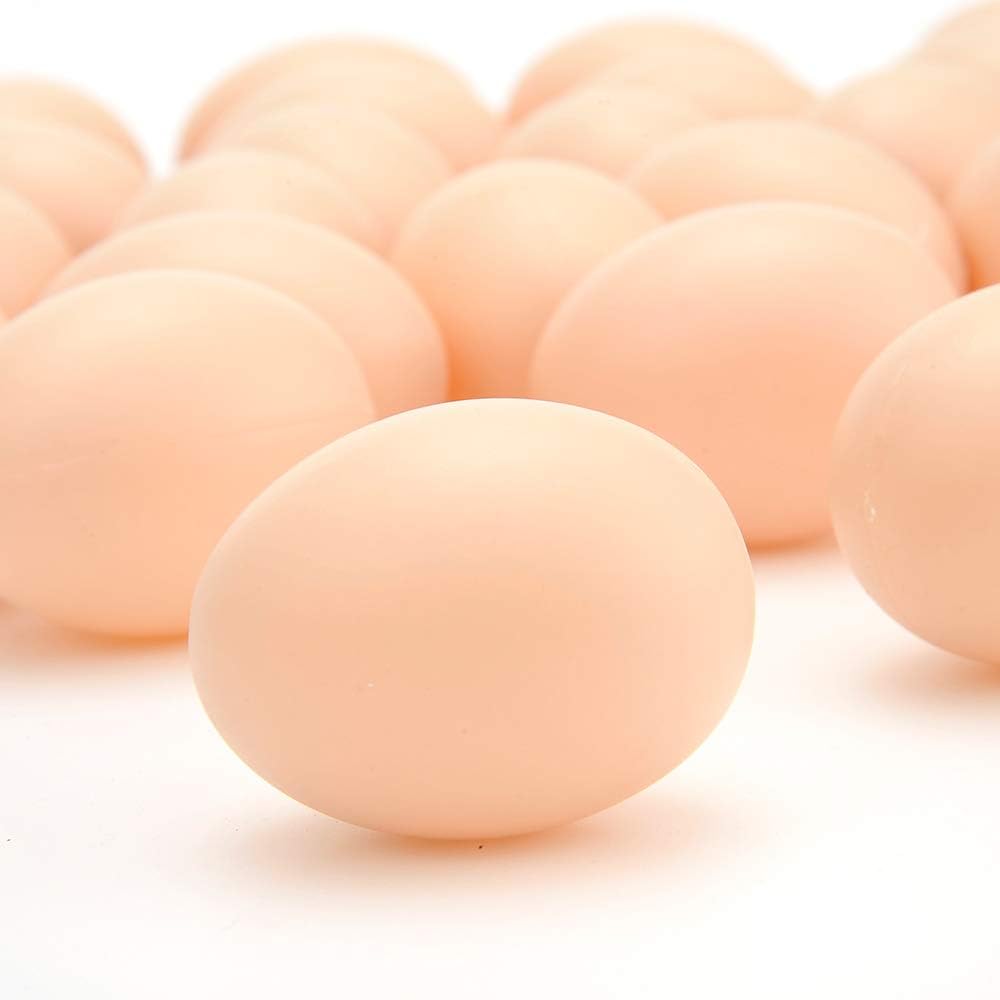30 Pcs Plastic Eggs Toys, Toy Food DIY Easter Eggs, Real-Life Size Faux Pretend Play Food Play Kitchen Accessories, Realistic Chicken Eggs