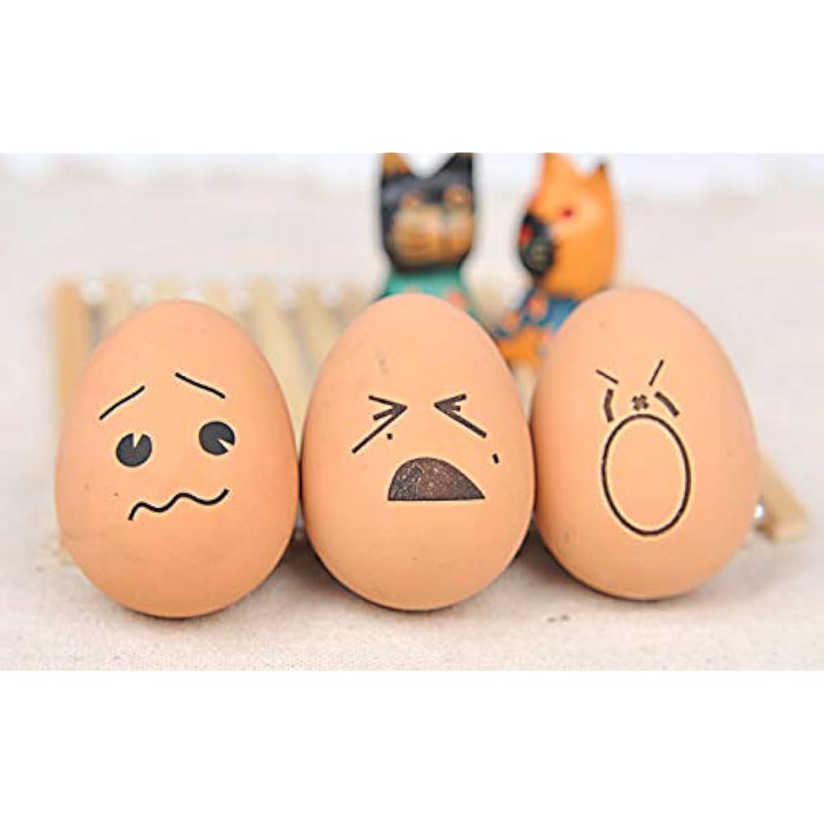 24 Pieces Realistic Bouncing Easter Eggs with Emoticon Faces | Bouncy Rubber Toy Food Pretend Eggs Playset | Fake Eggs Funny Prank Toys Party Favors Goodie Bag Fillers Or School Rewards