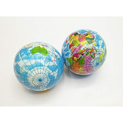 24 Pack Mini Soft Foam Earth Squeeze Balls Planet Theme | Stress Relief Bulk Party, Birthday, Classroom Favors, Rewards Toy Set for Kids (2.5”)