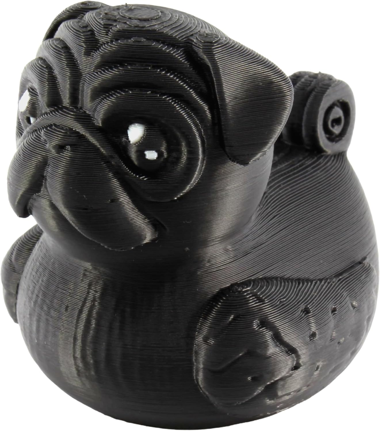 PowerTRC Pug Duck Figurine – Duck for 4x4 Ducking, Fun Car Dashboard Accessory, Unique Pug Gifts, Ducks for Cars – 3D Printed in USA (Black)