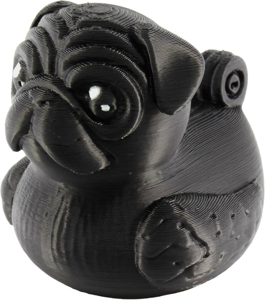 PowerTRC Pug Duck Figurine – Duck for 4x4 Ducking, Fun Car Dashboard Accessory, Unique Pug Gifts, Ducks for Cars – 3D Printed in USA (Black)