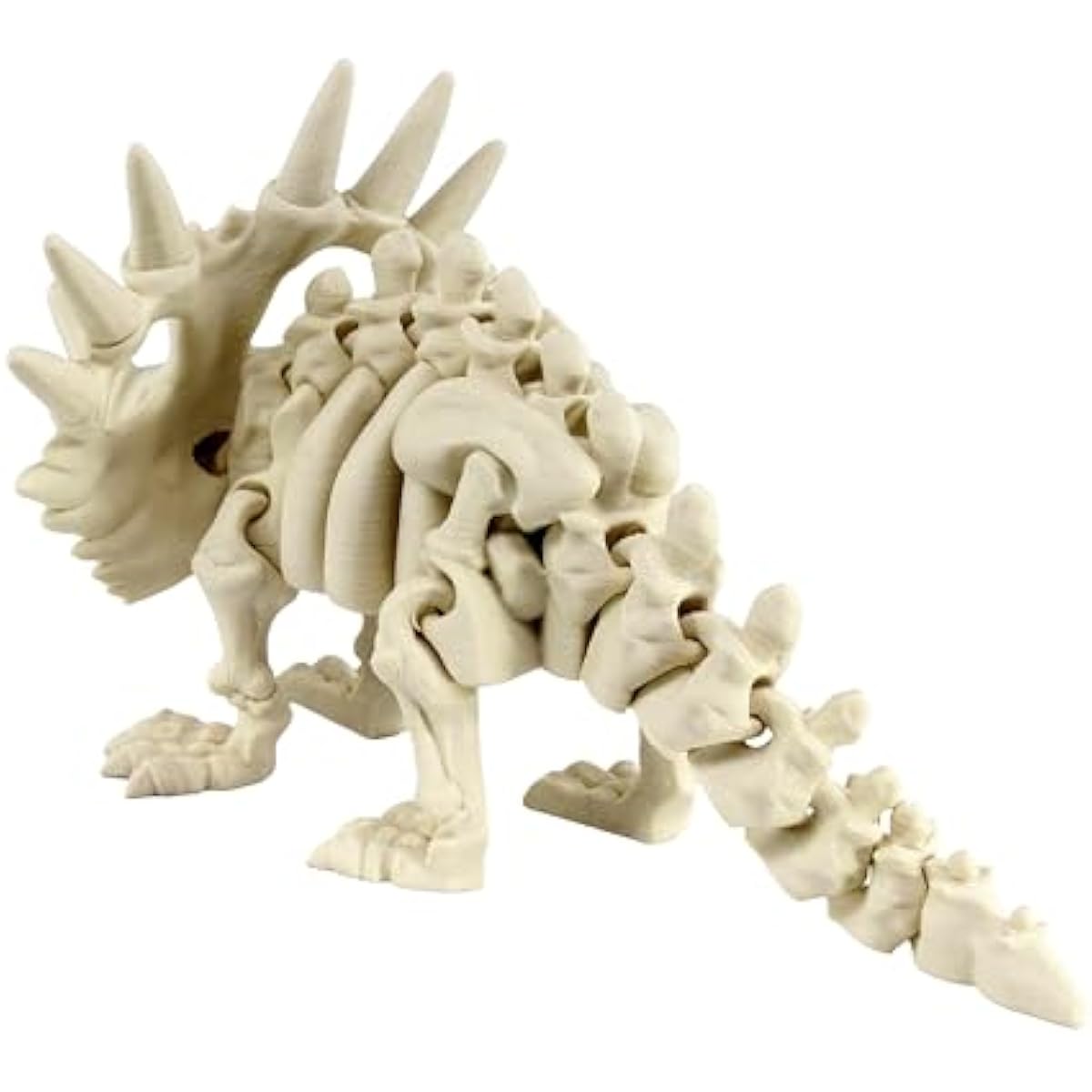 PowerTRC 3D Printed Skeleton Styracosaurus – Prehistoric Collectible Articulating Dinosaur 3D Figurine Desk Decoration for Teens and Adults, Made in USA