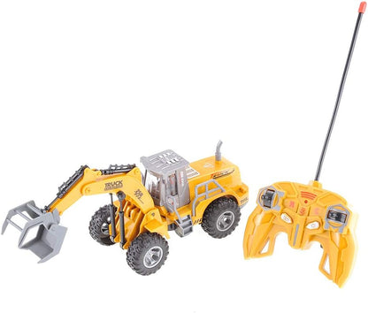 Remote Control Functional Construction Excavator Claw Vehicle Truck with Light | 1/30 Scale RC Battery Powered Engineering Digger Truck Car for Kids | Perfect for Beach Trips