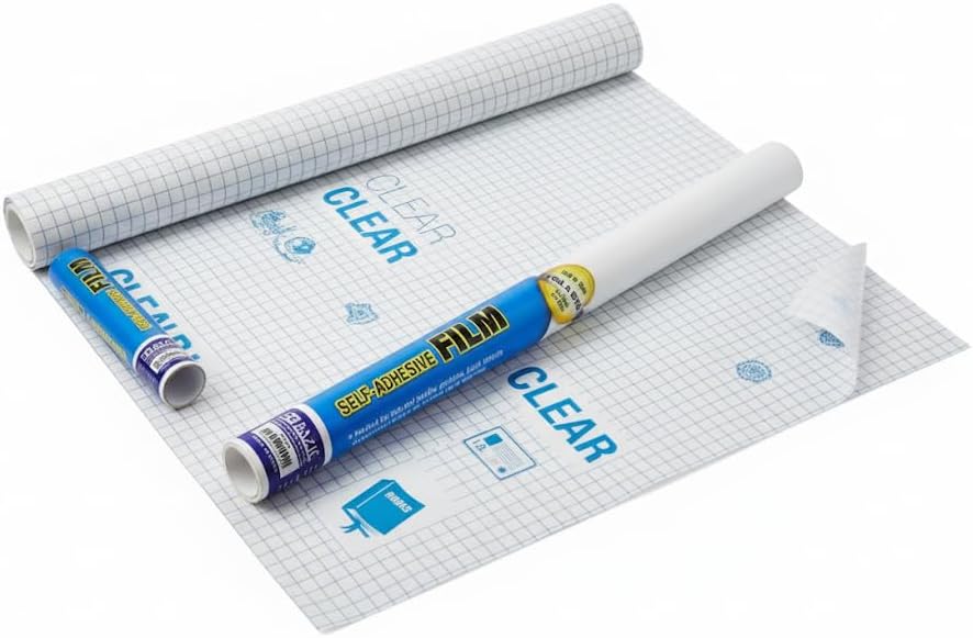 Book Wrap - Clear Book Cover Self Adhesive Book Protector for Book Covers for Paperbacks, Plastic Cover for Books, Clear Contact Paper Peel and Stick, 17.5" x 1.7 Yard Roll, 1-Roll