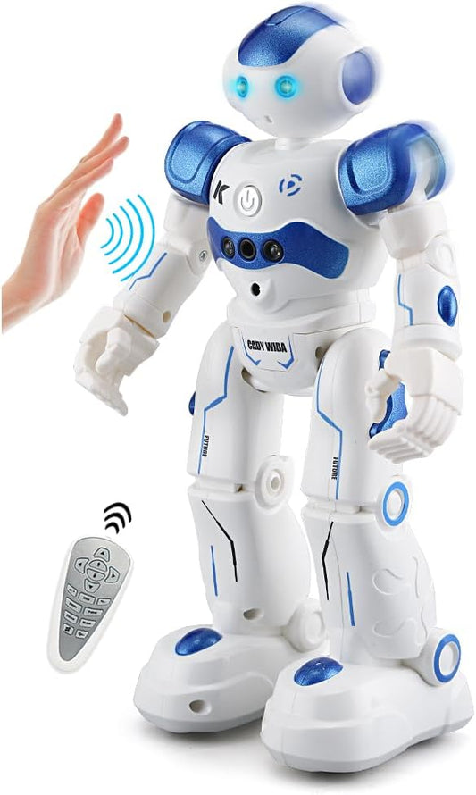 Robot Toys for Kids 2-4, Robot Remote Control for Kids Interactive Rechargeable Smart Dancing Educational Programmable Gesture Sensing Toddler RC Robot Boy Toy (Blue)