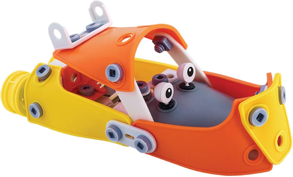 PowerTRC Take-A-Part Educational Construction Toy Model with Tools | Build Helicopter, Bulldozer, Racing Car, Van & Motorboat | Learning Playset for Boys & Girls