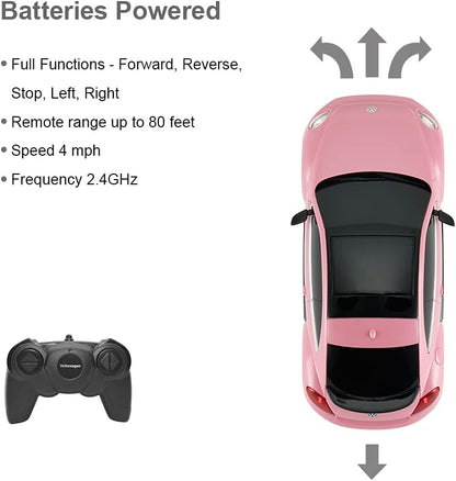 RASTAR Beetle Remote Control Car, 1:24 Scale Beetle RC Toy Car for Kids, Pink Beetle