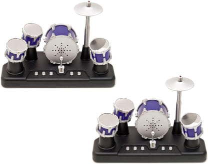 Finger Drum Set Mini Electric Small Desktop Fun Novelty Accessories Instrument Game Party Favor with Lights & Sounds for Kids Adults