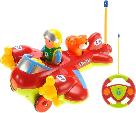 Airplane Toy for Toddlers 1-3, Remote Control Plane Toys, RC Music Baby Plane Toys w/Light Sound, Toddler 2 Year Old Toys Birthday Gift for Boys Girls Kids