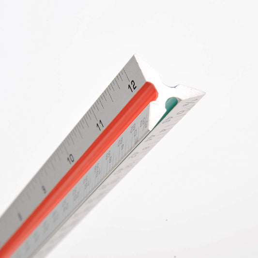Architectural Scale Ruler, 12” Metal Aluminum Architect Scale Triangular for Engineers Students Architects